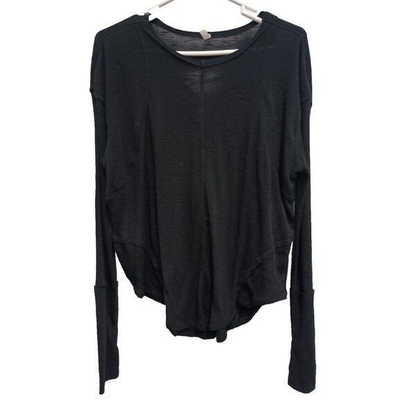 Free People Tops - Free People FP Movement Womens Lay up Tee Medium Black Long Sleeve Activewear